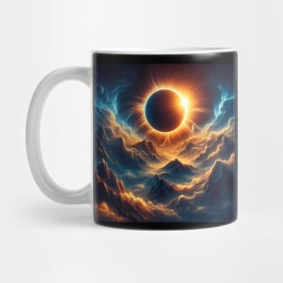 Solar Eclipse over mystical landscape Mug